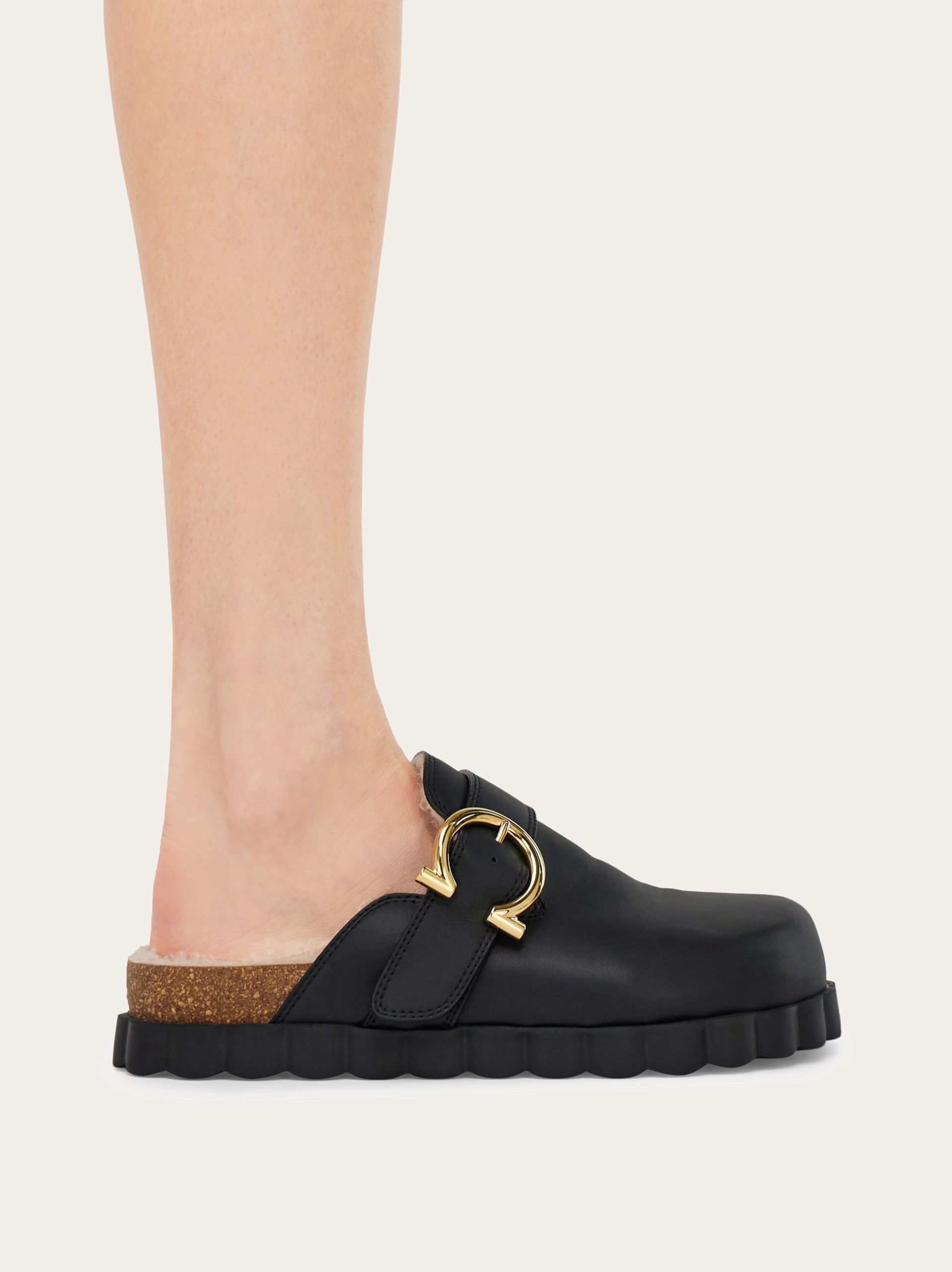 Ferragamo Gancini clog with rippled sole detail - Image 3